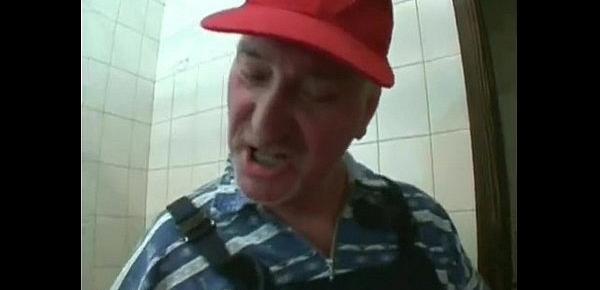 Old angry man forces Sexy BlondeSlave